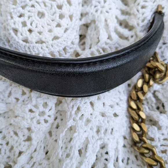 The Kooples Stella Studded Bag Black Leather + Brass Chain - Picture 4 of 17